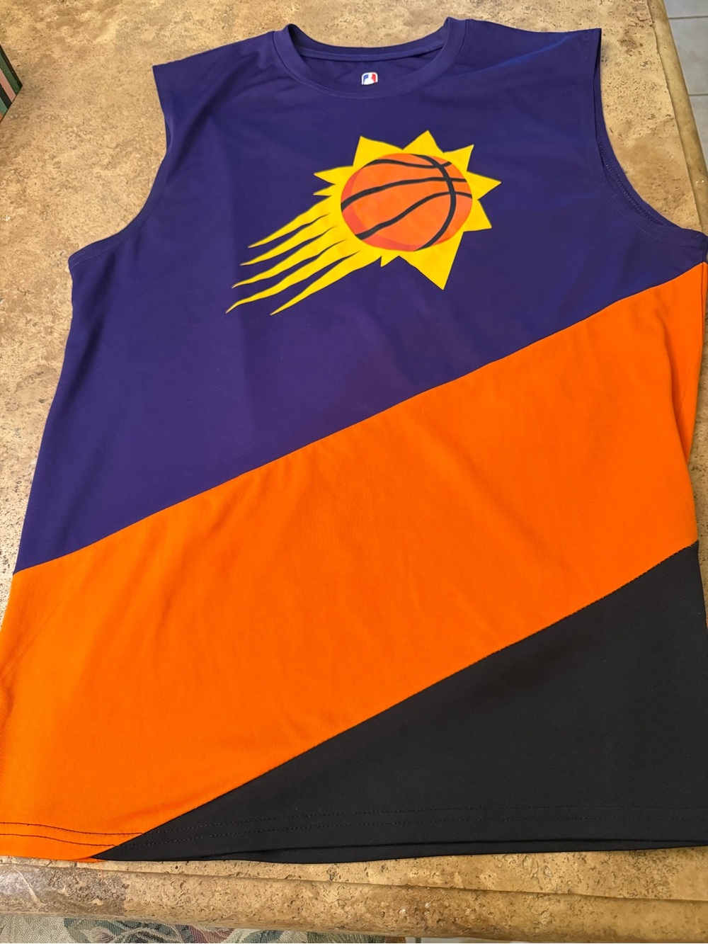 Devon Booker Phoenix Suns Purple Orange Basketball Sleeveless Jersey size large